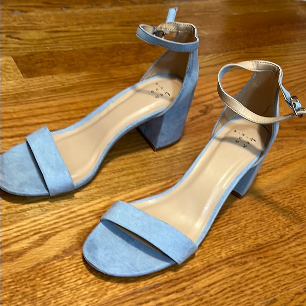 Suede block sandals